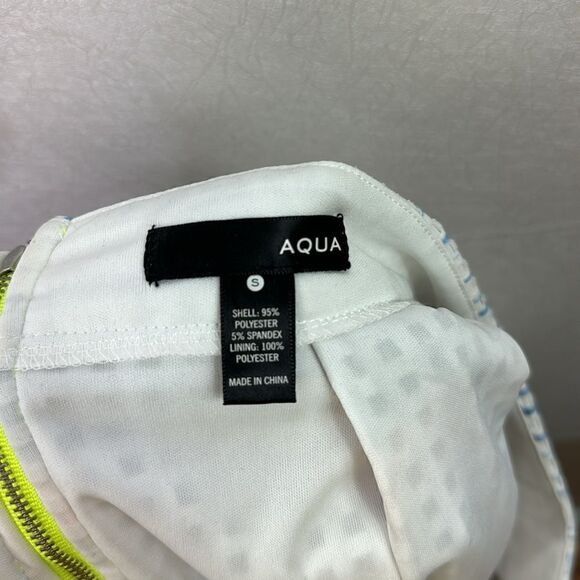 Aqua Multicolor Square Perforated A Line Midi Skirt S - Picture 4 of 4